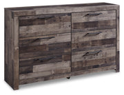 Derekson Full Panel Bed with 2 Storage Drawers with Dresser in Multi Gray from Ashley - Lara Furniture