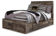 Derekson Full Panel Bed with 6 Storage Drawers with Mirrored Dresser in Multi Gray from Ashley - Lara Furniture