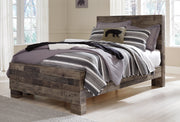 Derekson Full Panel Bed with Mirrored Dresser, Chest and Nightstand in Multi Gray - PKG003510