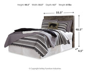 Derekson Full Panel Headboard Bed with Mirrored Dresser, Chest and 2 Nightstands in Multi Gray - PKG003520