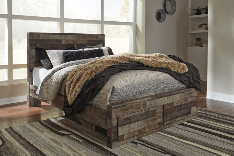 Derekson Gray Queen Footboard Storage Platform Bed | B200 - Gate FurnitureQueen Bed