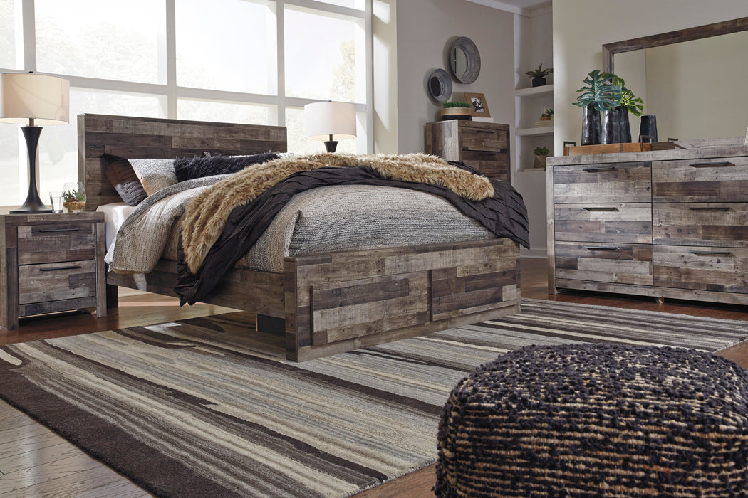 Derekson Multi Gray Footboard Storage Platform Bedroom Set - Gate FurnitureBedroom Set