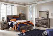 Derekson Multi Gray Footboard Storage Platform Youth Bedroom Set - Lara FurnitureYouth Bedroom Set