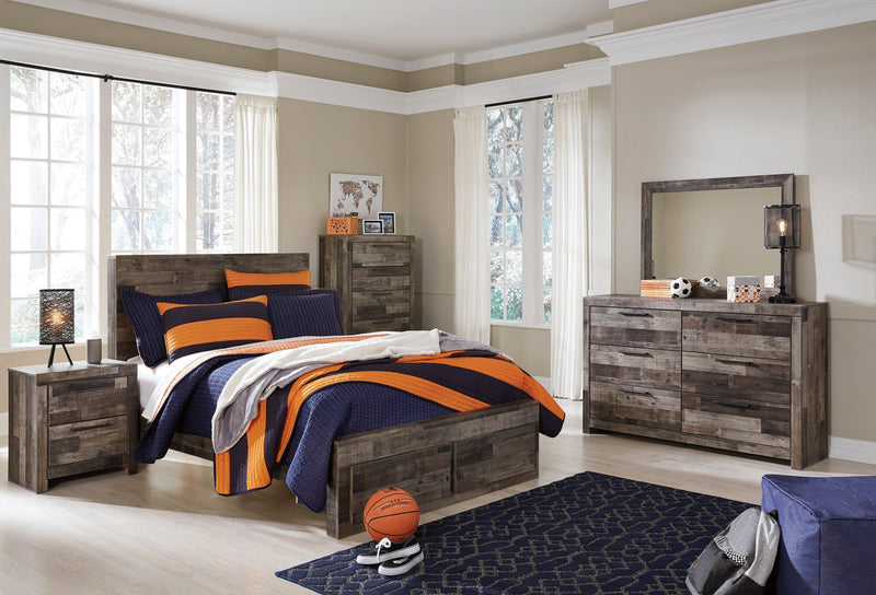 Derekson Multi Gray Footboard Storage Platform Youth Bedroom Set - Lara FurnitureYouth Bedroom Set