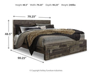 Derekson Multi Gray King Panel Bed, Dresser, Chest and Nightstand - B200B81