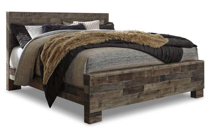 Derekson Multi Gray King Panel Bed - Lara FurnitureKing Bed