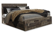 Derekson Multi Gray King Panel Bed with 6 Storage Drawers - Gate FurnitureKing Bed