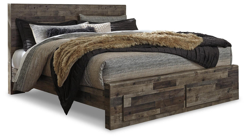 Derekson Multi Gray King Storage Bed, Dresser, Chest and 2 Nightstands - B200B80