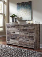 Derekson Multi Gray King Storage Bed, Dresser, Chest and 2 Nightstands - B200B80