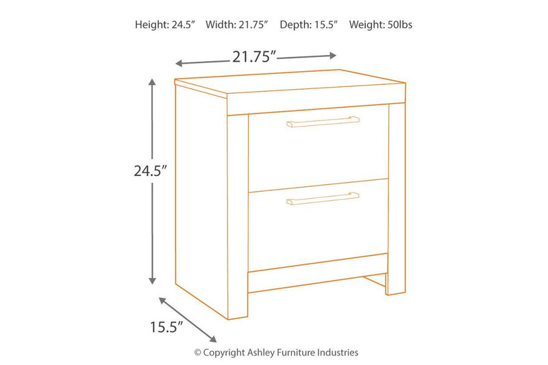 Derekson Multi Gray Nightstand - Lara FurnitureNightstand