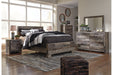 Derekson Multi Gray Queen Panel Bed - Gate FurnitureQueen Bed