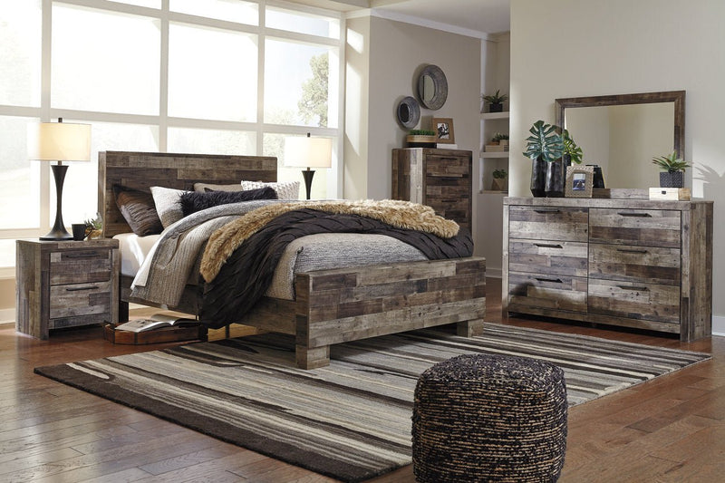 Derekson Multi Gray Queen Panel Bed - Gate FurnitureQueen Bed