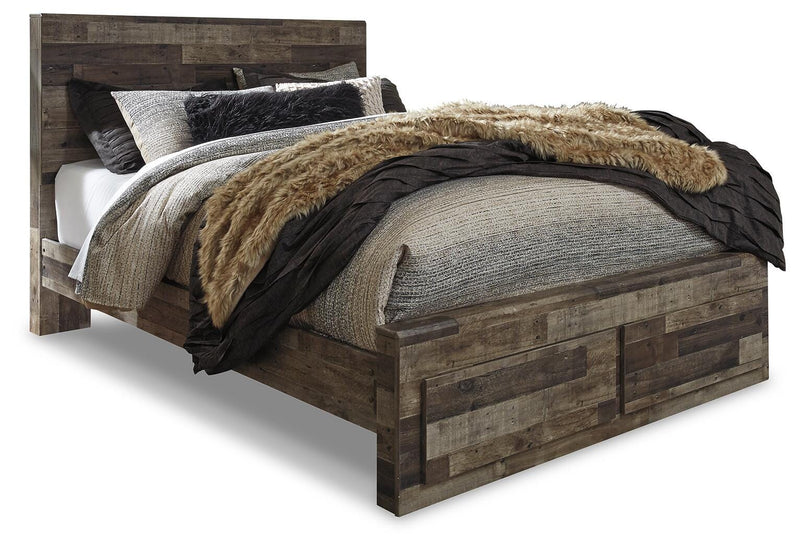 Derekson Multi Gray Queen Panel Storage Bed, 2 Chests and 2 Nightstands - B200B73