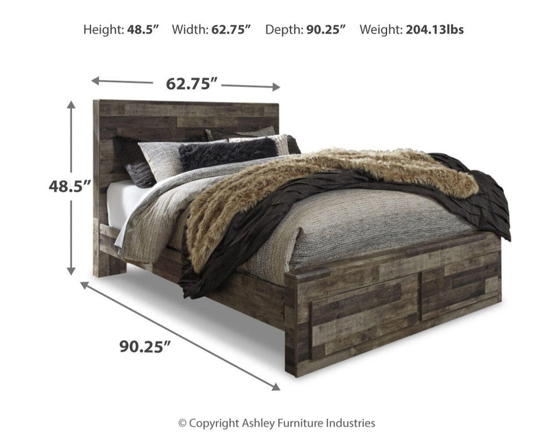 Derekson Multi Gray Queen Panel Storage Bed, Dresser and 2 Nightstands - B200B82