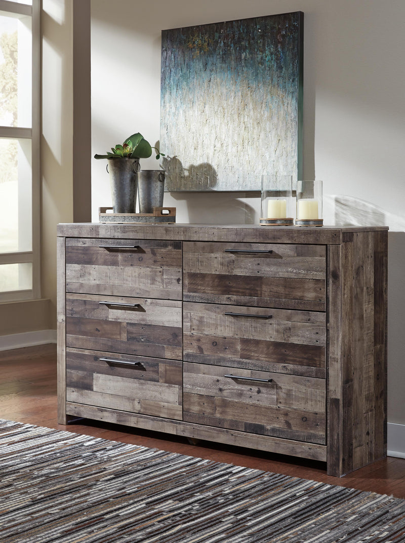 Derekson Multi Gray Queen Panel Storage Bed, Dresser and 2 Nightstands - B200B82