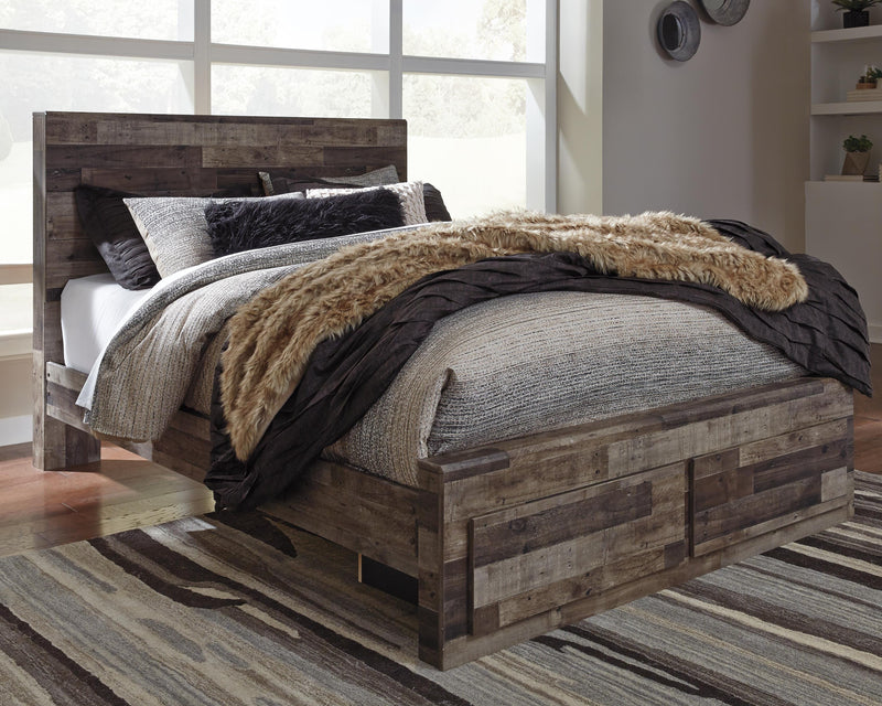 Derekson Multi Gray Queen Panel Storage Bed, Dresser, Chest and Nightstand - B200B84