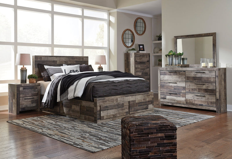 Derekson Multi Gray Side/Footboard Storage Platform Bedroom Set - Lara FurnitureBedroom Set