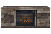 Derekson Multi Gray TV Stand with Electric Fireplace - Lara FurnitureTV Stand