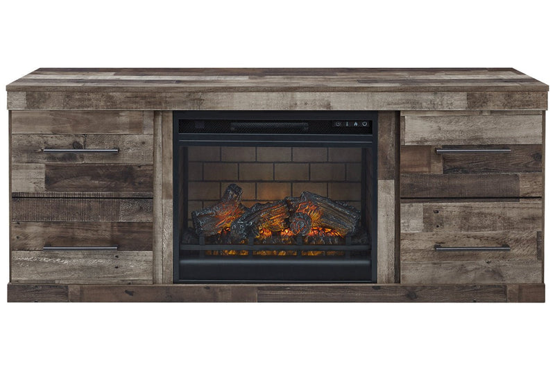 Derekson Multi Gray TV Stand with Electric Fireplace - Lara FurnitureTV Stand