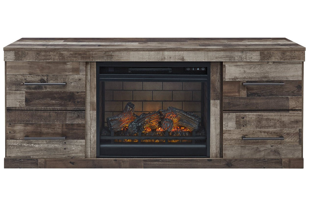Derekson Multi Gray TV Stand with Electric Fireplace - Gate FurnitureTV Stand