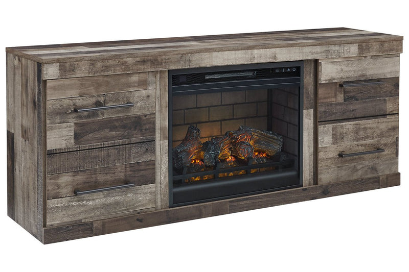 Derekson Multi Gray TV Stand with Electric Fireplace - Lara FurnitureTV Stand