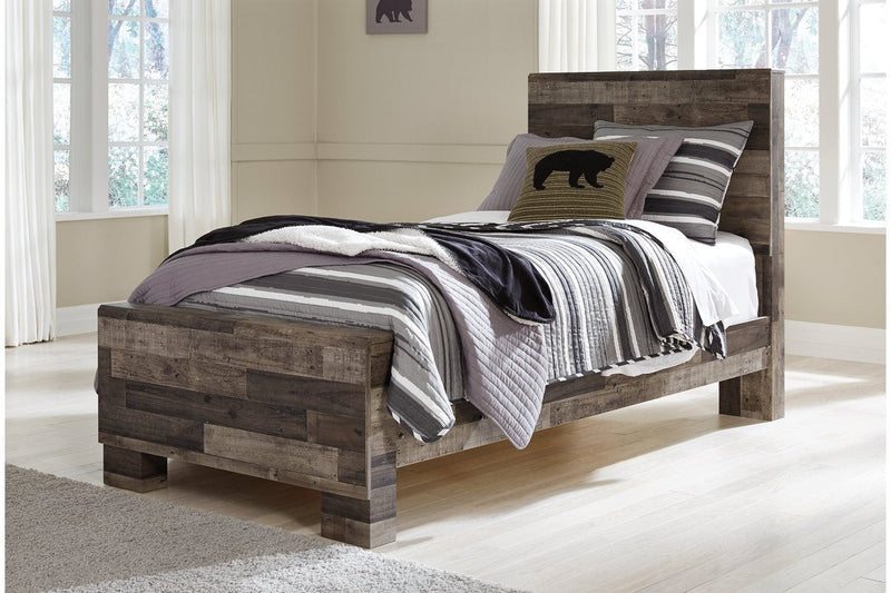 Derekson Multi Gray Twin Panel Bed - Lara FurnitureTwin Bed
