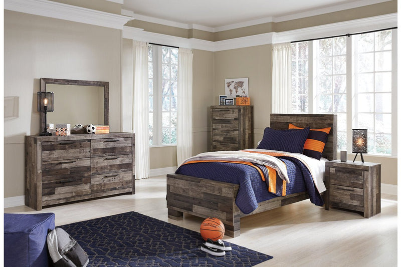 Derekson Multi Gray Twin Panel Bed - Lara FurnitureTwin Bed