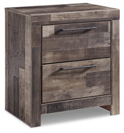 Derekson Queen/Full Panel Headboard Bed with Mirrored Dresser and 2 Nightstands in Multi Gray from Ashley - Lara Furniture