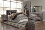 Derekson Queen/Full Panel Headboard Bed with Mirrored Dresser, Chest and Nightstand in Multi Gray from Ashley - Lara Furniture