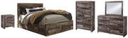 Derekson Queen Panel Bed with 6 Storage Drawers with Mirrored Dresser, Chest and Nightstand in Multi Gray from Ashley - Lara Furniture