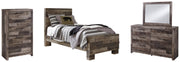 Derekson Twin Panel Bed with Mirrored Dresser and Chest in Multi Gray from Ashley - Lara Furniture