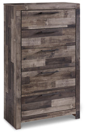 Derekson Twin Panel Bed with Mirrored Dresser and Chest in Multi Gray from Ashley - Lara Furniture