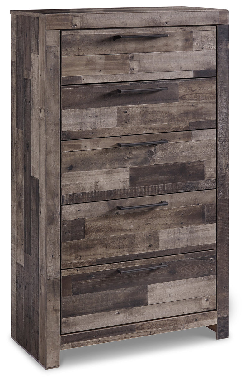 Derekson Twin Panel Bed with Mirrored Dresser and Chest in Multi Gray from Ashley - Lara Furniture
