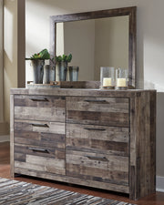 Derekson Twin Panel Bed with Mirrored Dresser and Chest in Multi Gray from Ashley - Lara Furniture