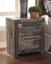 Derekson Twin Panel Bed with Mirrored Dresser, Chest and Nightstand in Multi Gray from Ashley - Lara Furniture