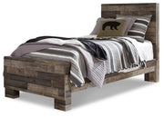 Derekson Twin Panel Bed with Mirrored Dresser, Chest and Nightstand in Multi Gray from Ashley - Lara Furniture