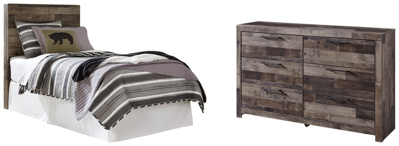 Derekson Twin Panel Headboard Bed with Dresser in Multi Gray from Ashley - Lara Furniture