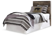 Derekson Twin Panel Headboard Bed with Mirrored Dresser in Multi Gray from Ashley - Lara Furniture