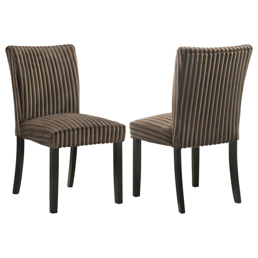 Dermott Upholstered Parson Dining Side Chair Chocolate (Set of 2) - 106512CH