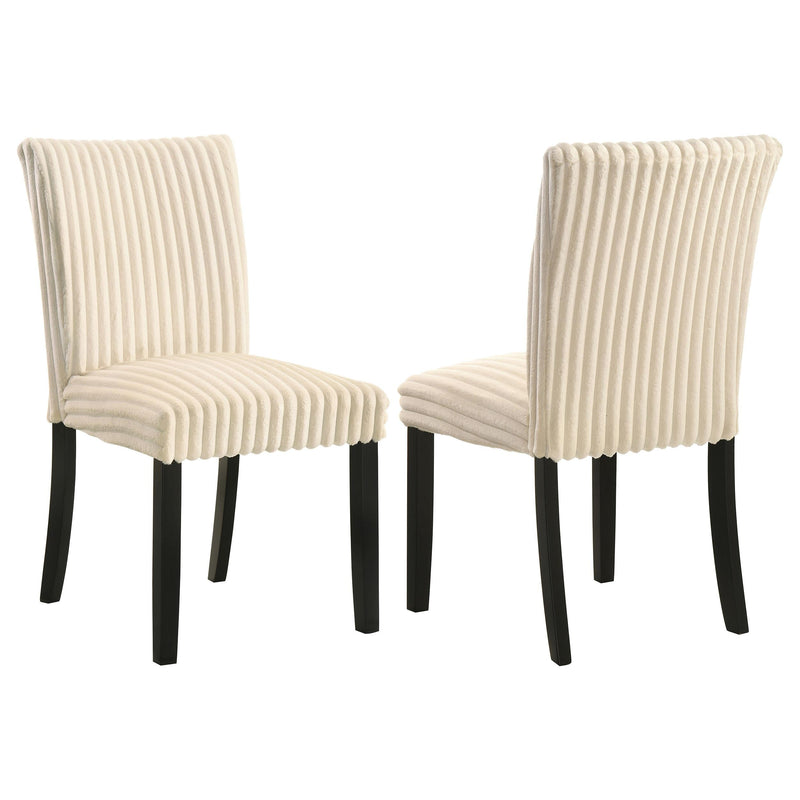 Dermott Upholstered Parson Dining Side Chair Cream (Set of 2) - 106512CRM
