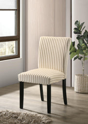 Dermott Upholstered Parson Dining Side Chair Cream (Set of 2) - 106512CRM