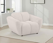 Destino Chenille Upholstered Splayed Arm Accent Chair Greige - 509303