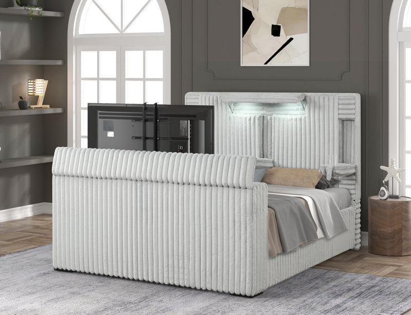 Destiny Gray King Tv Bed - DESTINY-GY-K-TV-BED