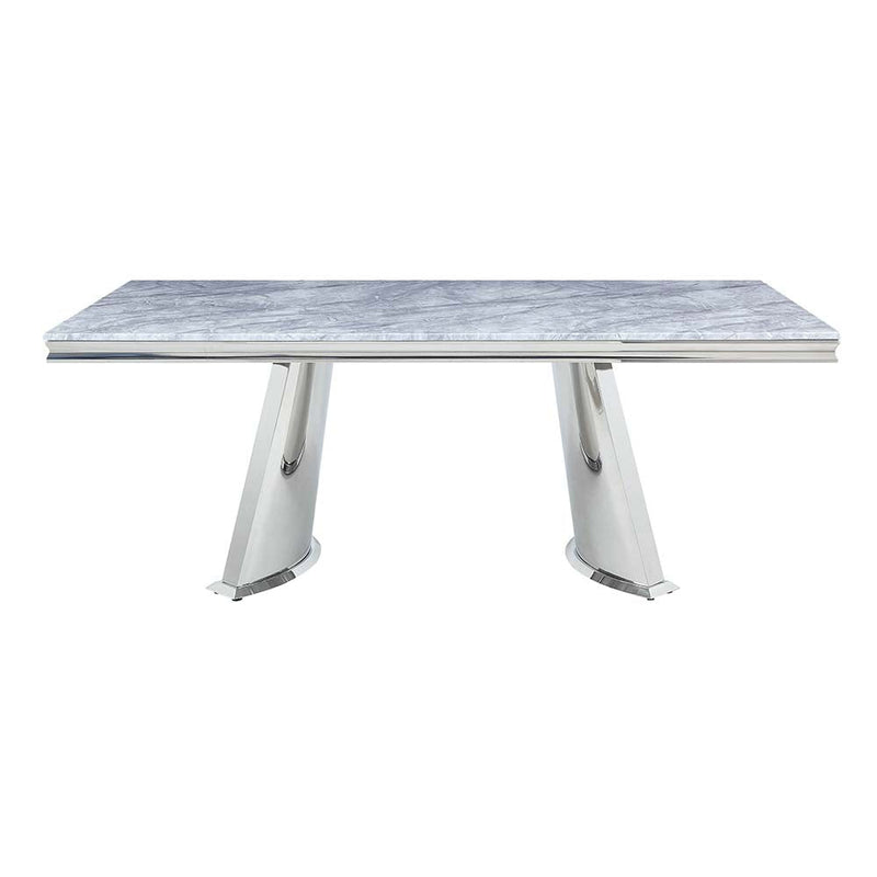 Destry Dining Table W/Engineering Stone Top & Pedestal Base - DN01188