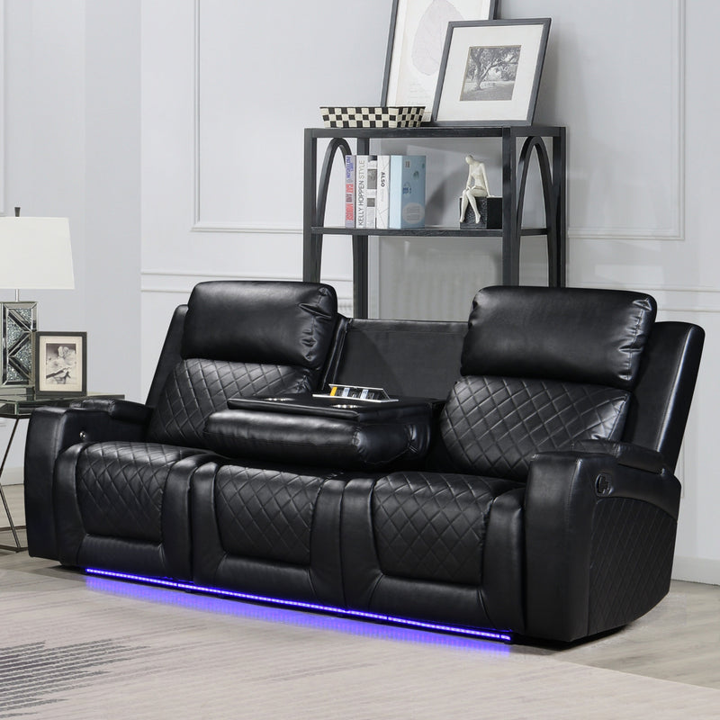 Detroit Black Sofa & Loveseat & Chair - DETROIT-BK-SLC
