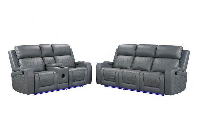 Detroit Gray Sofa & Loveseat - DETROIT-GY-SLS