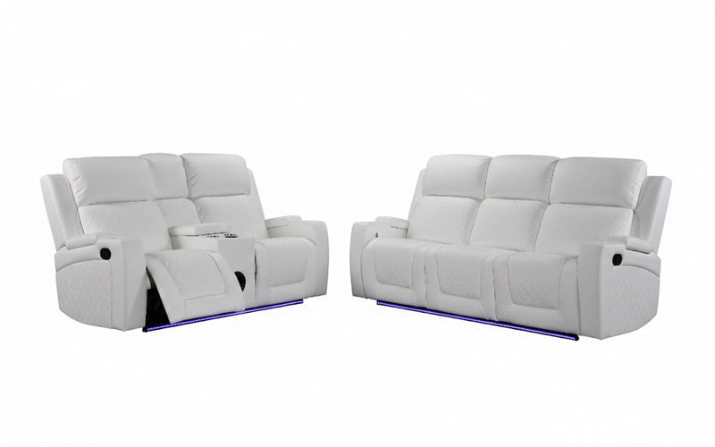 Detroit White Sofa & Loveseat - DETROIT-WT-SLS
