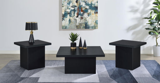 Devar 3-piece Square Cocktail Coffee End Table Set Black - 706408-S3
