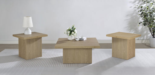 Devar 3-piece Square Cocktail Coffee End Table Set Latte - 710918-S3
