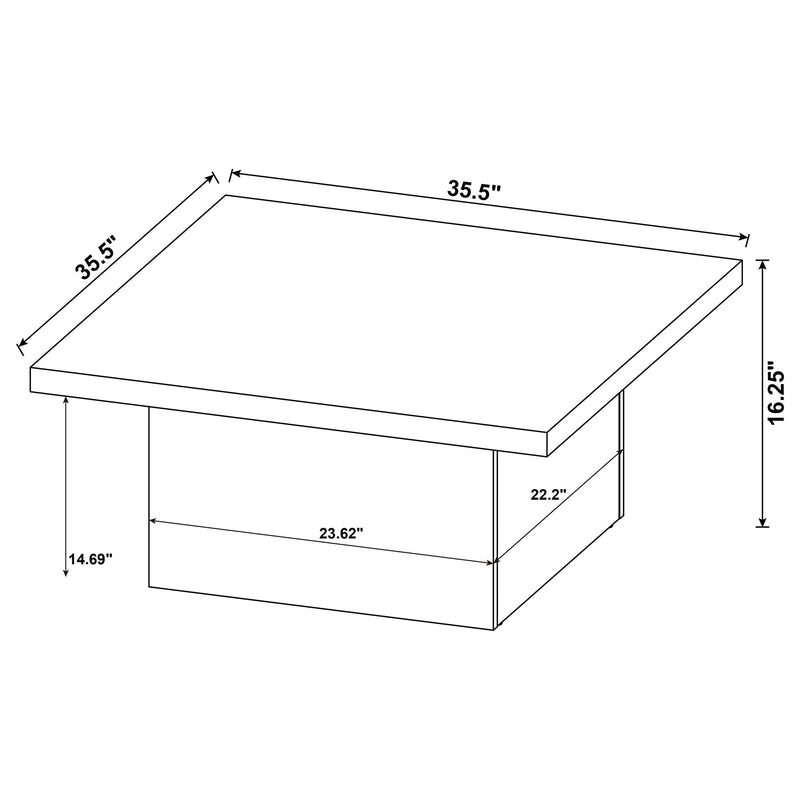 Devar Square Engineered Wood Cocktail Coffee Table Dark Pine - 710888